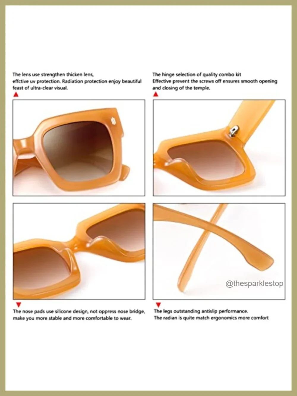 Vintage Oversized Square Sunglasses for Women Retro UV400 Trendy Luxury Big Sun